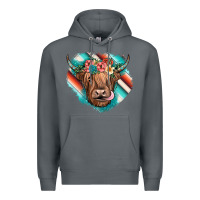 Rock highland cow serape Premium Hoodie - JahusDesignShop