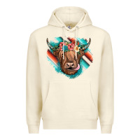 Sandshell highland cow serape Premium Hoodie - JahusDesignShop