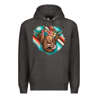 Smoke highland cow serape Premium Hoodie - JahusDesignShop