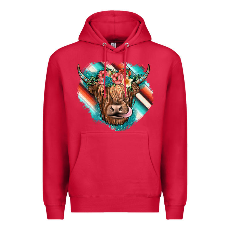 Highland Cow Serape Premium Hoodie by JahusDesignShop | Teevron