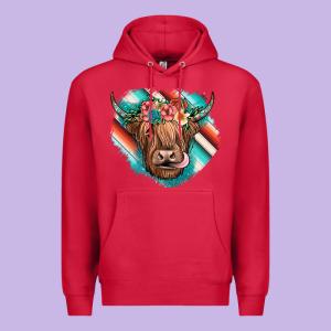 Highland Cow Serape Premium Hoodie Designed By Jahusdesignshop