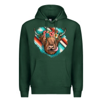 Sports Green highland cow serape Premium Hoodie - JahusDesignShop