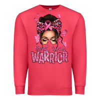 Cardinal brest cancer warrior afro messy bun Premium Sweatshirt - texasbilliewilder