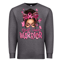 Charcoal Heather brest cancer warrior afro messy bun Premium Sweatshirt - texasbilliewilder