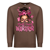 Chestnut brest cancer warrior afro messy bun Premium Sweatshirt - texasbilliewilder