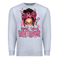 Heather Grey brest cancer warrior afro messy bun Premium Sweatshirt - texasbilliewilder