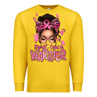 Lemon brest cancer warrior afro messy bun Premium Sweatshirt - texasbilliewilder