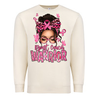 Sandshell brest cancer warrior afro messy bun Premium Sweatshirt - texasbilliewilder