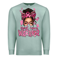 Seafoam brest cancer warrior afro messy bun Premium Sweatshirt - texasbilliewilder