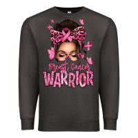 Smoke brest cancer warrior afro messy bun Premium Sweatshirt - texasbilliewilder