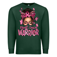 Sports Green brest cancer warrior afro messy bun Premium Sweatshirt - texasbilliewilder