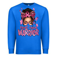 True Royal brest cancer warrior afro messy bun Premium Sweatshirt - texasbilliewilder