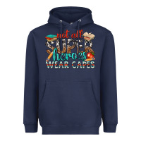 Navy not all superheroes wear capes with books Heavyweight Hoodie - texasbilliewilder