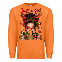 Carrot just a girl who loves christmas afro messy bun Premium Sweatshirt - texasbilliewilder