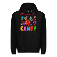 Black all you need is candy Premium Hoodie - AdoDesignShop