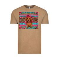 Vintage Coffee dachshund puppy floral Vintage Tee - Artiststas
