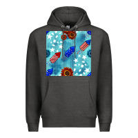 Charcoal Heather patriotic fireworks and sunflower Premium Hoodie - BundleAndBundleShop