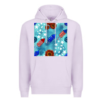 Lilac patriotic fireworks and sunflower Premium Hoodie - BundleAndBundleShop