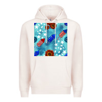 Pale Pink patriotic fireworks and sunflower Premium Hoodie - BundleAndBundleShop