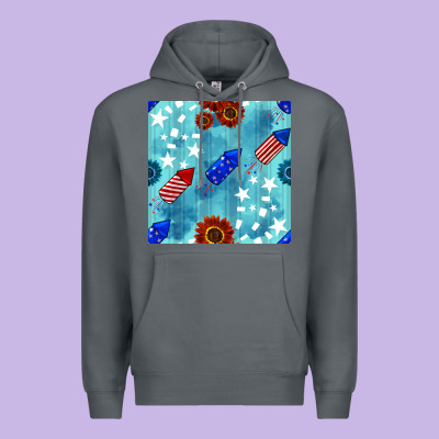Patriotic Fireworks And Sunflower Premium Hoodie Designed By Bundleandbundleshop