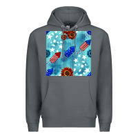 Rock patriotic fireworks and sunflower Premium Hoodie - BundleAndBundleShop