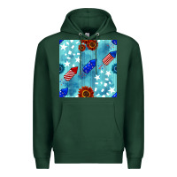 Sports Green patriotic fireworks and sunflower Premium Hoodie - BundleAndBundleShop