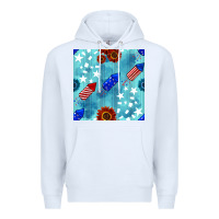 White patriotic fireworks and sunflower Premium Hoodie - BundleAndBundleShop