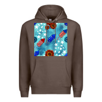 Coffee patriotic fireworks and sunflower Premium Hoodie - BundleAndBundleShop