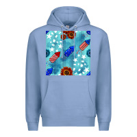 Colony Blue patriotic fireworks and sunflower Premium Hoodie - BundleAndBundleShop