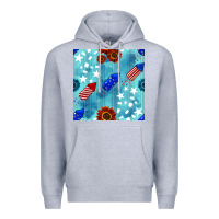 Heather Grey patriotic fireworks and sunflower Premium Hoodie - BundleAndBundleShop