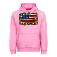 Fuchsia Pink christmas american flag background Urban Hoodie - Jasminsmagicworld