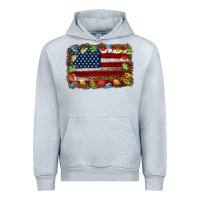 Heather Grey christmas american flag background Urban Hoodie - Jasminsmagicworld
