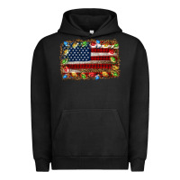 Pigment Black christmas american flag background Urban Hoodie - Jasminsmagicworld