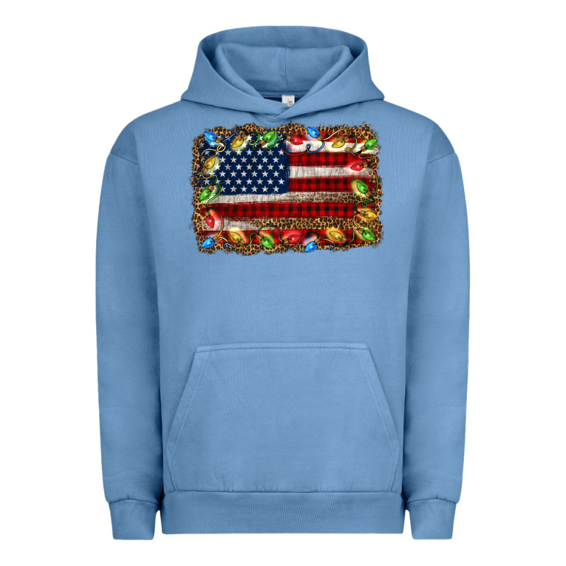 Christmas American Flag Background Urban Hoodie by Jasminsmagicworld | Teevron