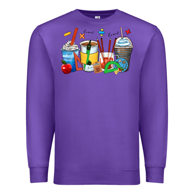 Math Teacher Coffee Cups Premium Sweatshirt by Zillion Design Studio | Teevron