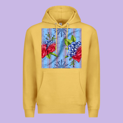 Patriotic Rose Premium Hoodie Designed By Bundleandbundleshop