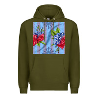 Army Green patriotic rose Premium Hoodie - BundleAndBundleShop
