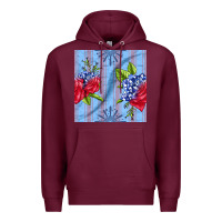 Burgundy patriotic rose Premium Hoodie - BundleAndBundleShop