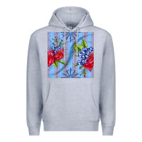 Heather Grey patriotic rose Premium Hoodie - BundleAndBundleShop