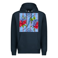 Navy patriotic rose Premium Hoodie - BundleAndBundleShop