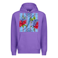 Purple patriotic rose Premium Hoodie - BundleAndBundleShop