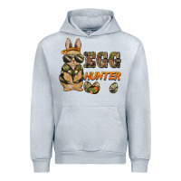 Heather Grey easter egg hunter rabbit bunny Urban Hoodie - BarkalooDesign