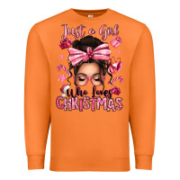 Carrot just a girl who loves pink christmas messy bun Premium Sweatshirt - texasbilliewilder