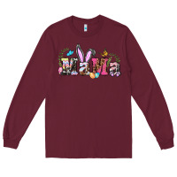 Burgundy easter bunny mama Long Sleeve Tee - BarkalooDesign