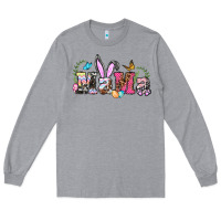 Heather Grey easter bunny mama Long Sleeve Tee - BarkalooDesign