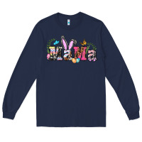 Navy easter bunny mama Long Sleeve Tee - BarkalooDesign