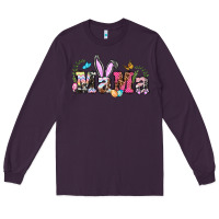 Plum easter bunny mama Long Sleeve Tee - BarkalooDesign