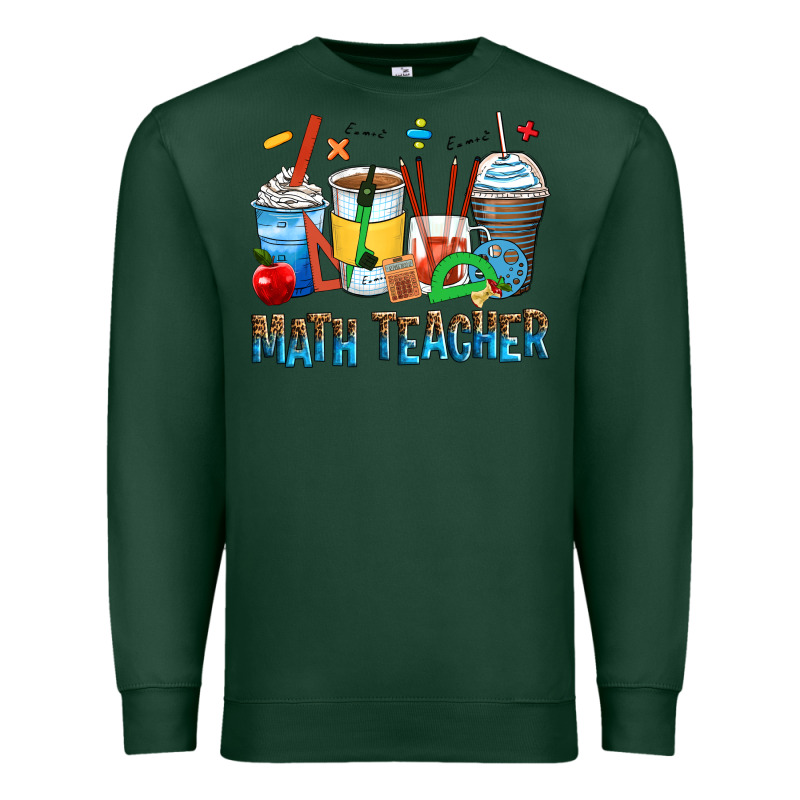 Math Teacher Coffee Cups Premium Sweatshirt by Zillion Design Studio | Teevron