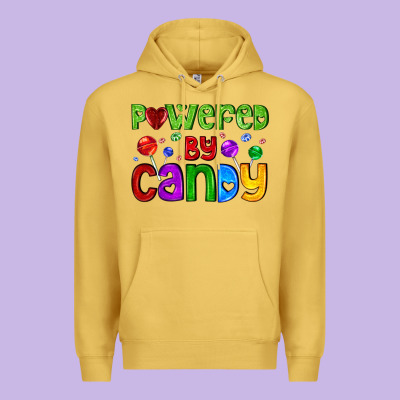 Powered By Candy With Lollipops Premium Hoodie Designed By Adodesignshop
