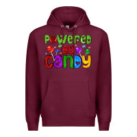 Burgundy powered by candy with lollipops Premium Hoodie - AdoDesignShop